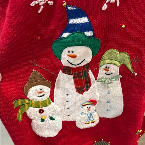 Designers Originals Studio Joy 1X Festive Red Snowman Sweater Vest - Picture 7 of 12